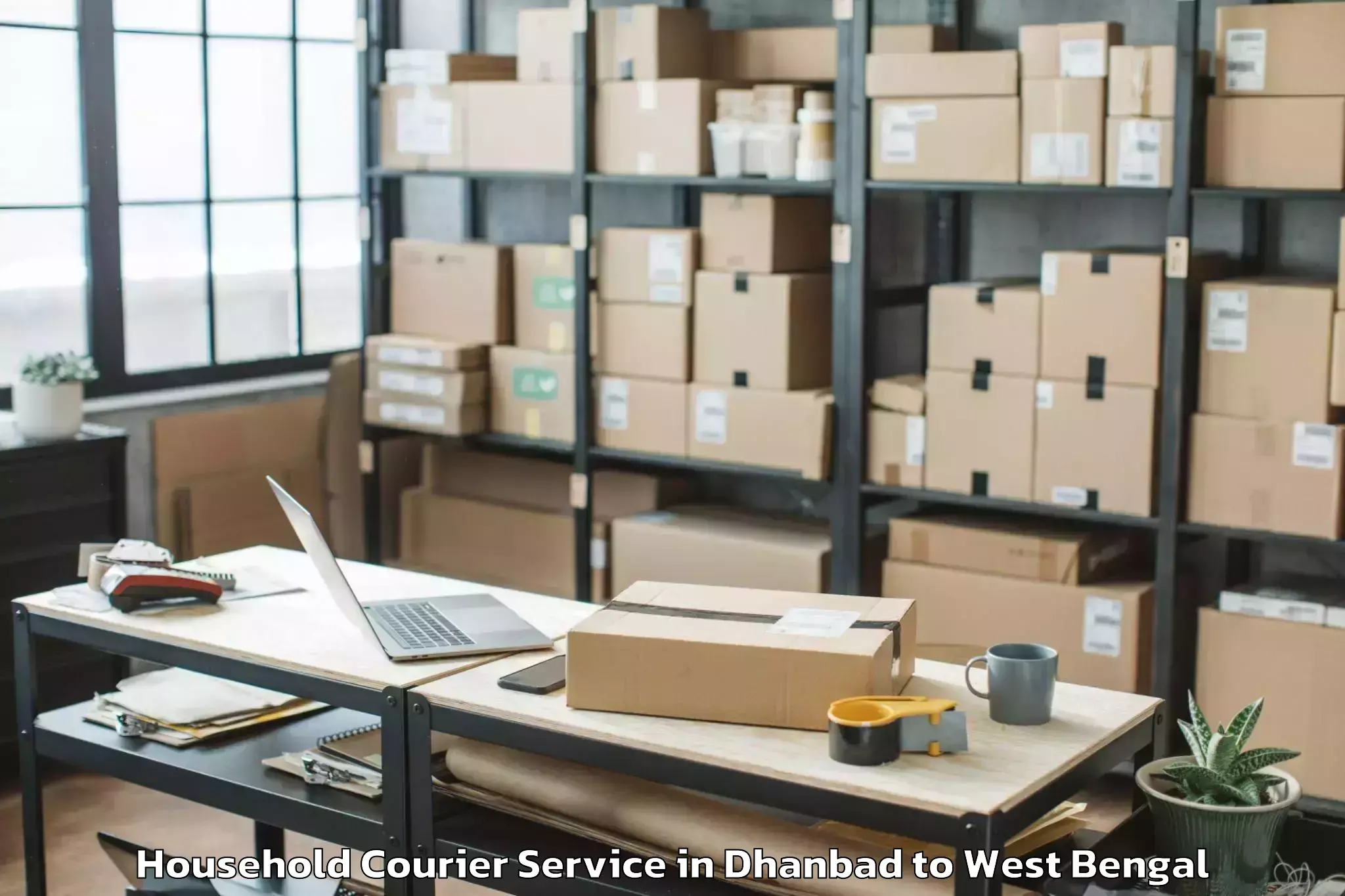 Dhanbad to West Bengal University Of Heal Household Courier Booking